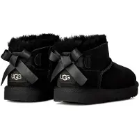 Ugg unisex pour enfant. 1185920K Bottines en cuir Ultra Mini Bailey Bow noir (36), Plat, Velcro, Casuel, mode enfantine