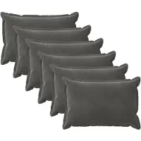vidaXL Housse De Coussin 6 Pcs Houten Gris Foncé 50 X 75 Cm Velours