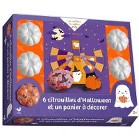 Deux Coqs D'or 6 citrouilles d'Halloween et un panier à décorer - coffret avec accessoires - Collectif