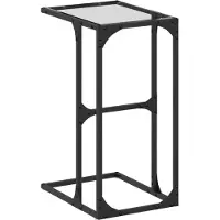 vidaXL Table d'appoint avec verre transparent 40x30x61,5 cm acier