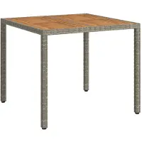 vidaXL Table de jardin Grise 90 x 90 x 75 cm en polyrotin