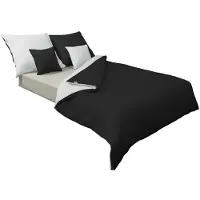Matex Parure de lit - - Double Face Gold - 220x200 cm - Blanc/Noir - 100% coton OEKO-TEX