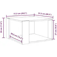 vidaXL Table basse gris béton 51,5x51,5x30 cm Bois composite