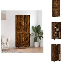 vidaXL Highboard chêne fumé 69,5x34x180 cm bois composite