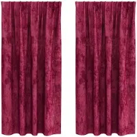 vidaXL Rideaux en velours 2 pcs Rouge bordeaux 175 x 140 cm Velours