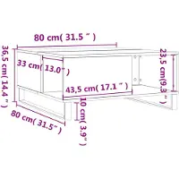 vidaXL Table basse blanche 80x80x36,5 cm Bois composite