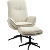 HOMCOM Fauteuil relax avec repose-pieds, fauteuil TV pivotant avec fonction inclinable, couleur beige
