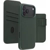 Accezz Étui de télephone portefeuille en cuir 2-en-1 avec MagSafe pour Apple iPhone 18 Pro / 17 Pro - Cedar Green