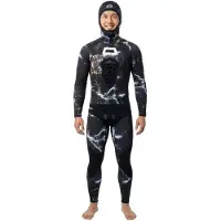 Cetma Black Camu 5 Mm Spearfishing Wetsuit Bleu L Homme