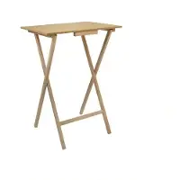 Wellhome Rectangular Side Table Finished In Oil 48x35x64 Cm Beige