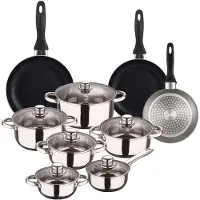 Wellhome Ensemble De Casseroles Et Poêles Pk8182 15 Pièces