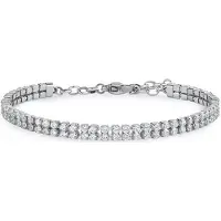 Brosway Double-Row Tennis Bracelet With Clear Zircons Desideri Bei096, (Acier, zircone cubique)