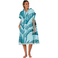 Ocean & Earth Serviette Palm Zip Front Hooded Poncho