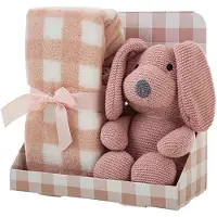 Creaciones Llopis Coffret Cadeau : Plaid à Carreaux + Chien 90x75 Cm 26 Cm