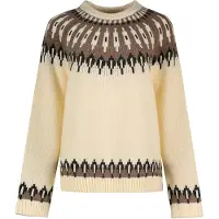 Superdry pour femme. W6110760A Pull Fairisle Col Rond beige (M), Casuel, Laine, Manche longue