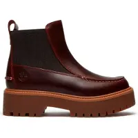 Timberland pour femme. TB0A5TGPEIW1 Bottines en cuir Chelsea Stone Street bordeaux (41.5 W), 1 à 3 cm, Aucun, Casuel, Grenat