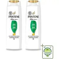 Pantene 2 bouteilles de shampooing Lisse et Soin pour cheveux crépus - 225 ml - Pack économique - 2 pièces
