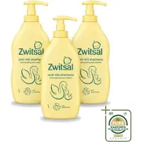 Zwitsal 3 flacons de shampooing pour bébé Anti-pellicules - 400 ml - Lot de 3