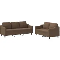 vidaXL Ensemble de canapés 2 pièces avec coussins Tissu brun