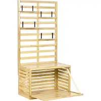 Outsunny Boîte de rangement , coffre de jardin avec support pour plantes grimpantes, coffre avec étagères