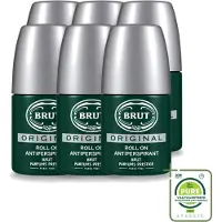 BRUT 6 déodorants roll-on Original - 50 ml - Lot de 6 pièces