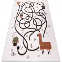 Rugsx Tapis FUN Game pour enfants, jeu, de lama crème 80x150 cm