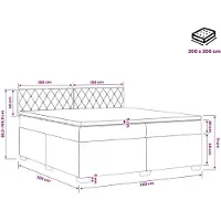 vidaXL Lit boxspring avec matelas vert foncé 200 x 200 cm velours