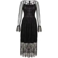 Hell Bunny Robe mi-longue Gothic de - DARK KNIGHT DRESS - XS - 3XL - pour Femme - noir - Taille M
