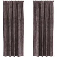 vidaXL Rideaux en velours avec tringles 2 pièces Marron 260 x 140 cm Velours