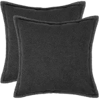 vidaXL Housse De Coussin 2 Pcs Houten Gris Foncé 80 X 80 Cm Bouclé
