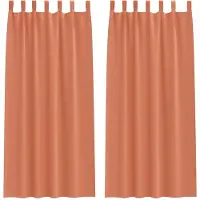 vidaXL Rideaux occultants avec œillets, 2 pièces, couleur terracotta, en polyester