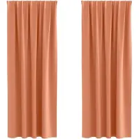 vidaXL Rideaux occultants avec œillets, 2 pièces, couleur terracotta, en polyester