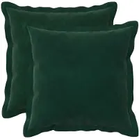vidaXL Housse De Coussin 2 Pcs Houten Vert Foncé 45 X 45 Cm Velours