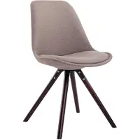 CLP Chaise visiteur Toulouse Tissu Cappuccino Rond