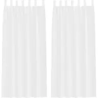 vidaXL Rideau en Voile 2 pcs Blanc 225 x 140 cm Polyester
