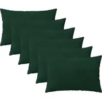 vidaXL Housse De Coussin 6 Pcs Heerlen Vert Foncé 30 X 50 Cm Velours