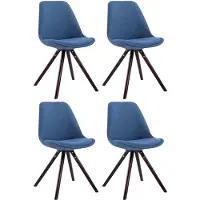 CLP lot de 4 chaises visiteurs Toulouse Tissu Rond