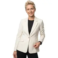 GUESS Claudie Single Breast Blazer Beige L Femme