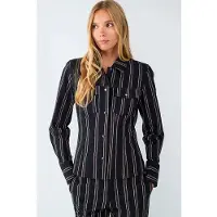 Balmohk Chemise à Manches Longues Stripes Pocket
