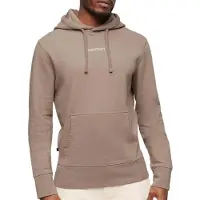 Superdry pour homme. M2013518A Sweat à capuche ample avec imprimé micrologo beige (L), Casuel, Sport, Coton