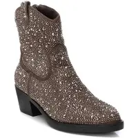 Xti pour femme. 14311602-TAUPE Bottines en cuir 143116 taupe (35), 3 à 5 cm, Fermeture éclair, Casuel