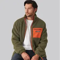 Lagooners Veste zippée rafferty borg hommes - Kaki/Orange