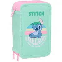 Safta Trousse à crayons triple vert 12,5 x 19,5 x 5,5 cm 37 pièces