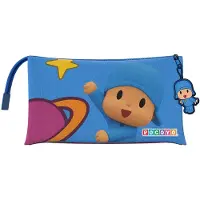 Pocoyo Trousse à crayons à trois compartiments avec fermeture à glissière