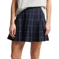 Superdry pour femme. W7210205A Jupe Vintage Plissée à carreaux marine (XL), Noir, Casuel, Polyester