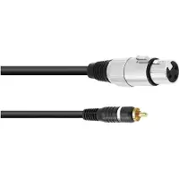 Omnitronic Câble adaptateur RCA/XLR(F) 2m sw (2 m, Câbles XLR)