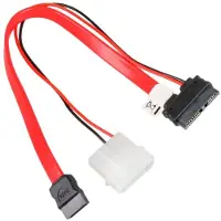 Akasa Câble combiné SATA 2 (données et alimentation) (20 cm, 4 broches Molex, SATA II)