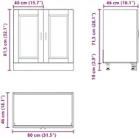 vidaXL Élément bas pour évier Porto blanc 80x46x81,5 cm Bois composite