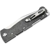 Böker Plus Atlas Backlock Big 01BP0062 Satin 12C27, Stonewashed Stainless Steel, couteau de poche