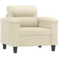 vidaXL fauteuil Crème 60 cm simili cuir